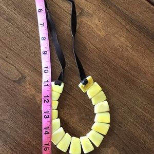 Yellow And fabric necklace